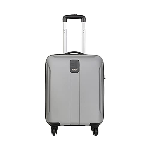 Safari Thorium Sharp Antiscratch 55 Cms Polycarbonate Silver Cabin 4 Wheels Hard Suitcase
