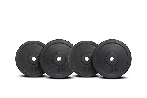 Stag Fitness 20 Kg (5 Kg X 4) Rubber Weight Plates 30 Mm, Rubber Weight Plates For Professional Gym Training