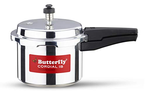 Butterfly Cordial Induction Base Aluminium Pressure Cooker With Outer Lid, 3 Litres, Silver